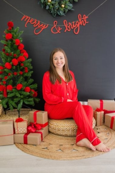 Red Knit Pajamas Set- Family