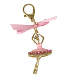 Pink Poppy Ballerina Gemstone Bag Charm