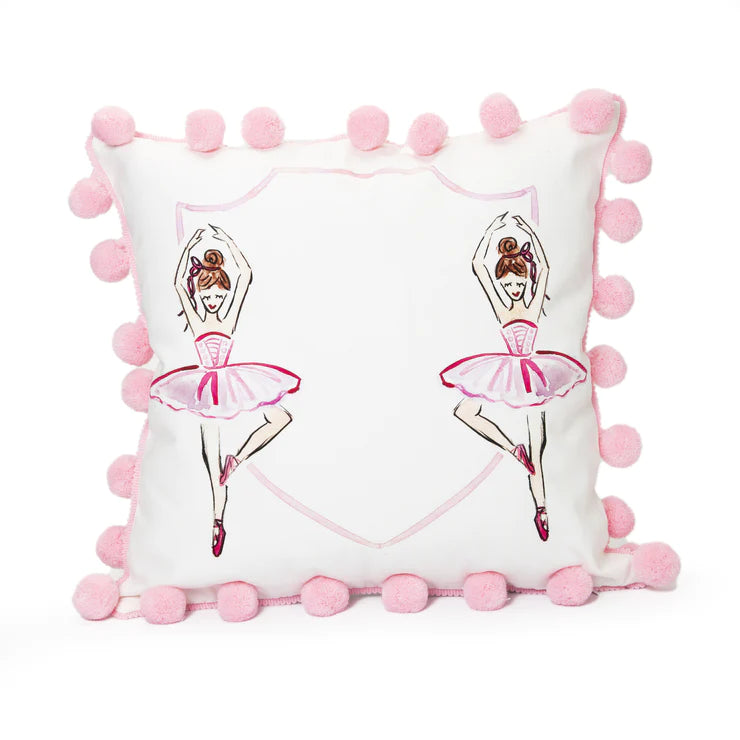 Ballerina Pom Pom Bow Pillow