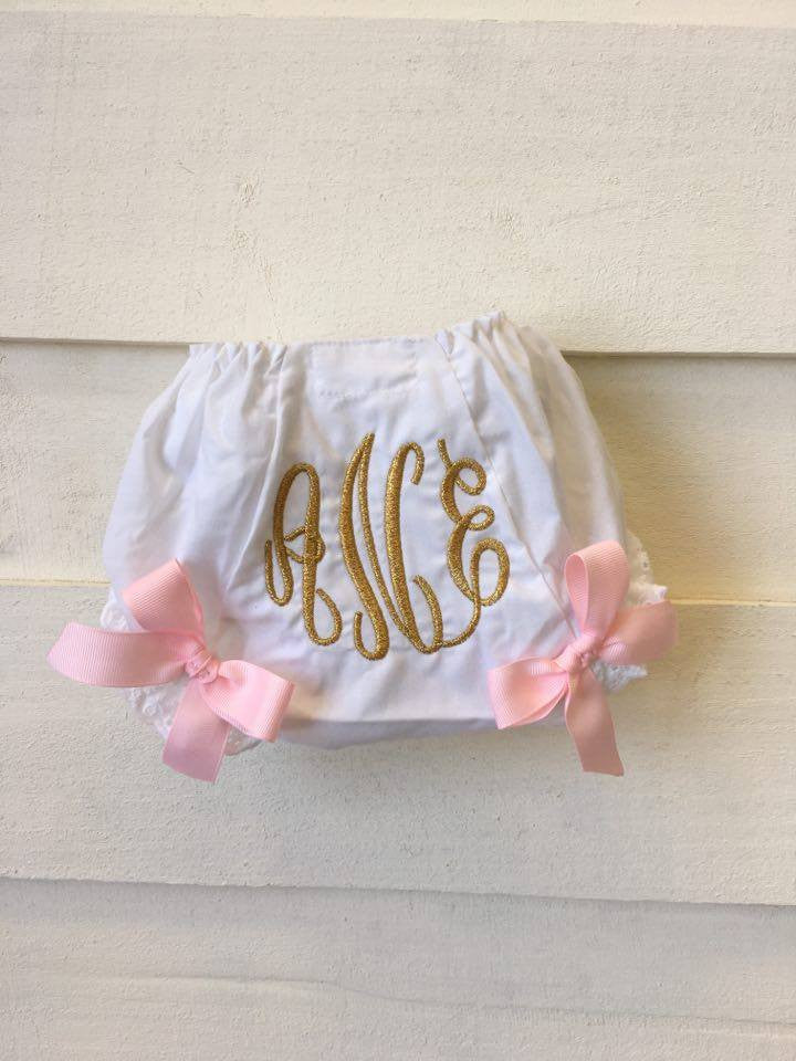 Bloomers Metallic and Pink Monogram