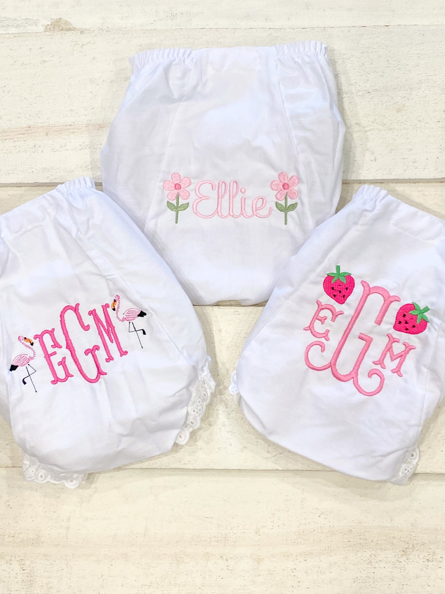 Monogrammed Bloomers with Mini Design (set of 3)