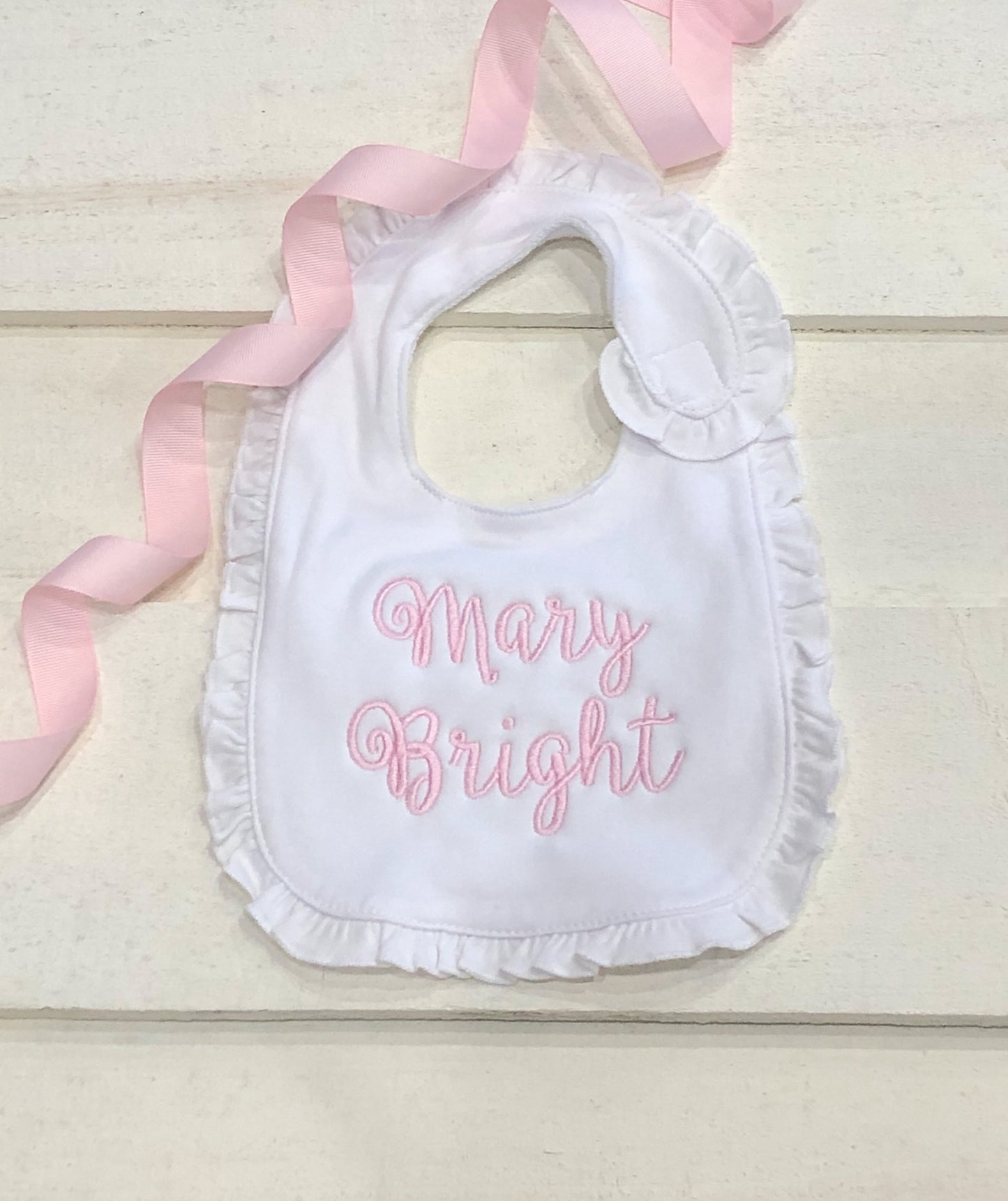 Ruffle Monogrammed Bib