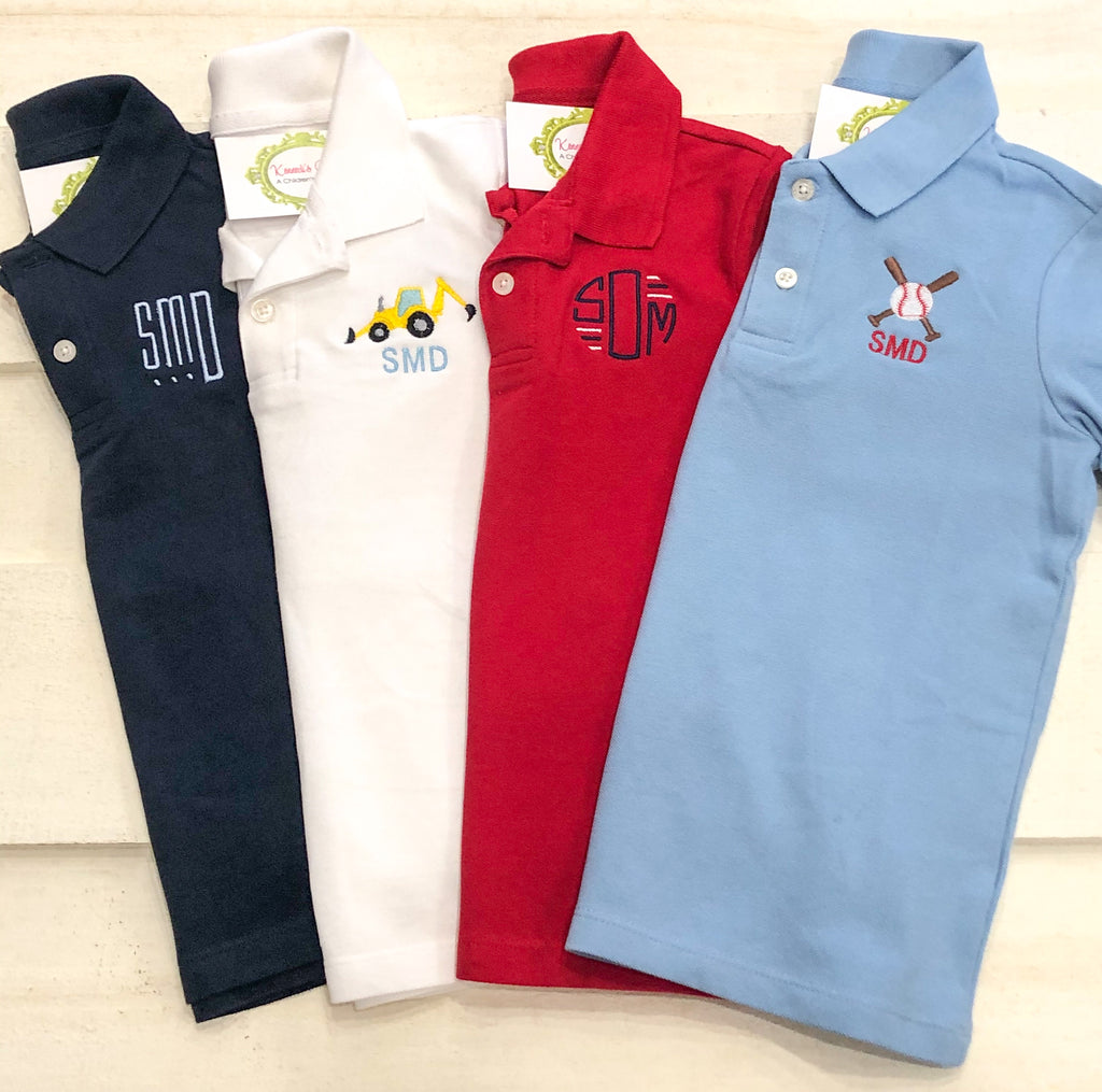 Monogrammed Boys' School Uniform Polo / Personalized 