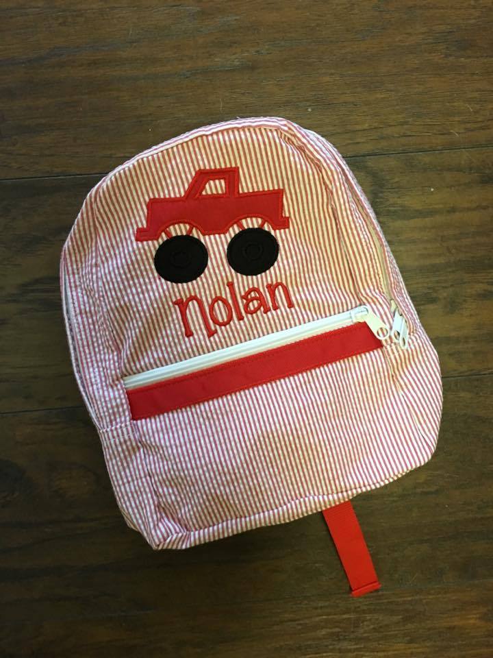 Truck Seersucker Backpack