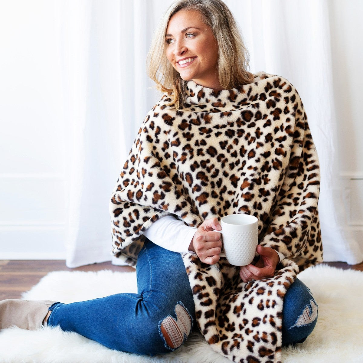 Cheetah Fur Poncho