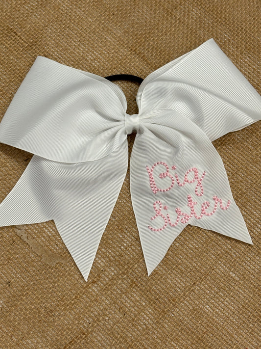 Big Sister Embroidered Bow