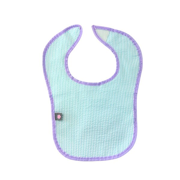 Monogrammed Seersucker Bib
