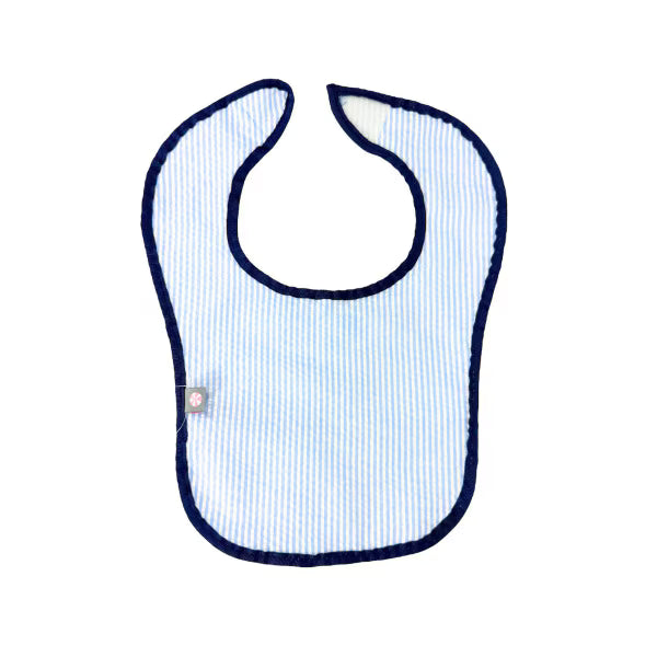 Monogrammed Seersucker Bib