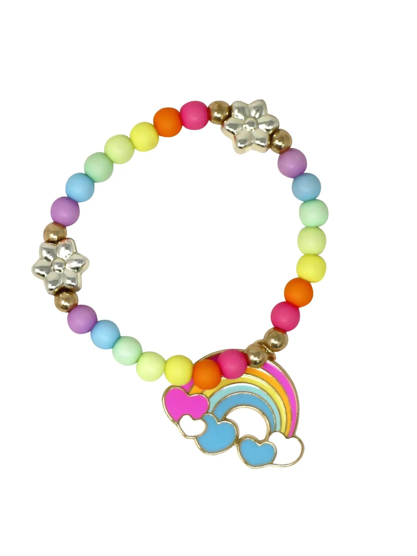 Pink Poppy Daisy Rainbow Bracelet