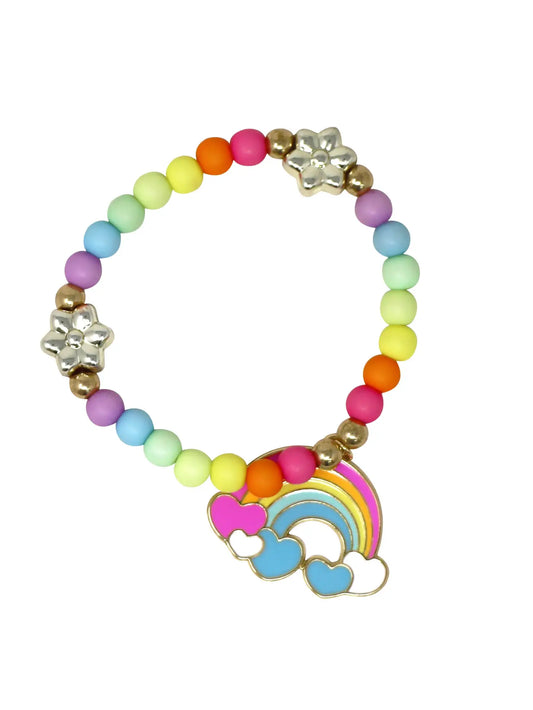 Pink Poppy Daisy Rainbow Bracelet