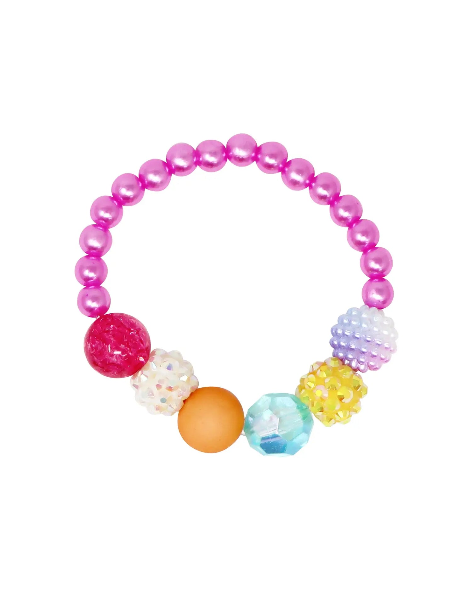 Pink Poppy Rainbow Necklace and Bracelet Set
