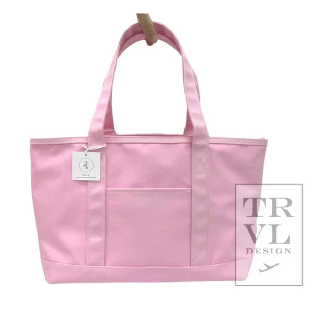 TRVL MEDIUM TOTE - Pink COATED CANVAS