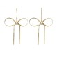 Gold Herringbone Bow Earrings