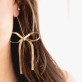 Gold Herringbone Bow Earrings