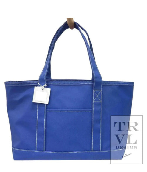 TRVL MEDIUM TOTE - Blue COATED CANVAS