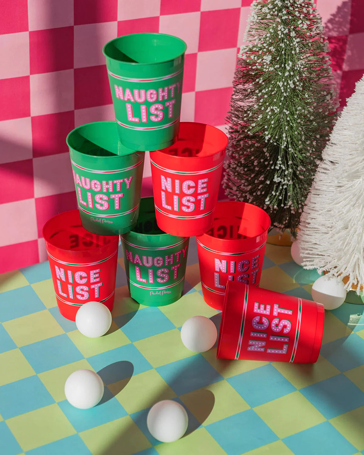 Naughty VS. Nice Holiday Pong set by Packed Party