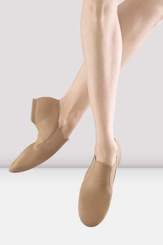 Tan Leather Elasta Jazz Booties by BLOCH S0499L