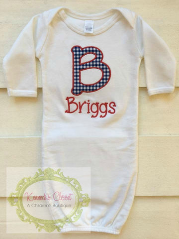 Baby Initial Applique Gown