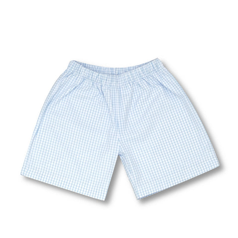 Blue Window Pane Shorts