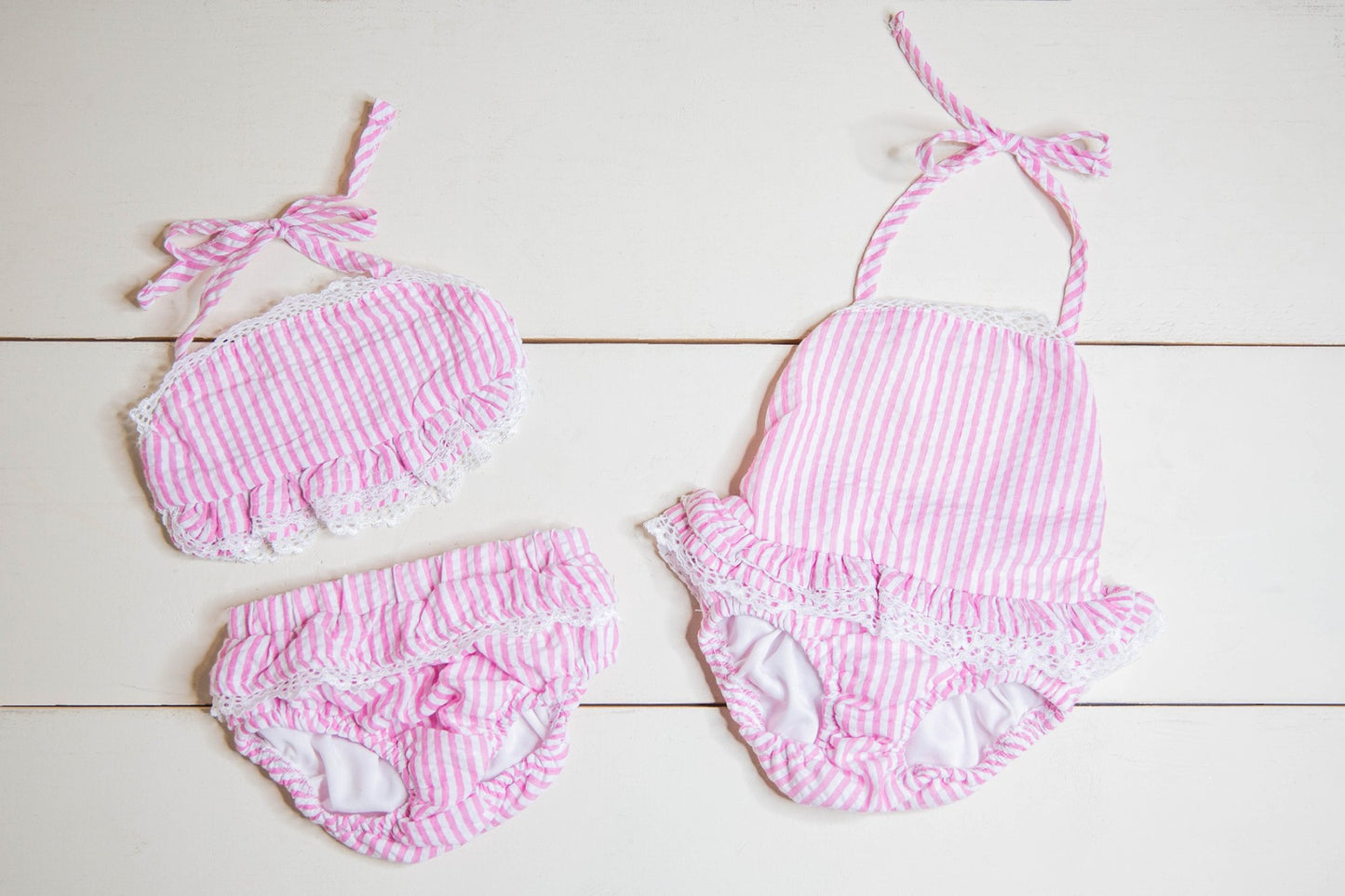 Girls Seersucker Swim two piece
