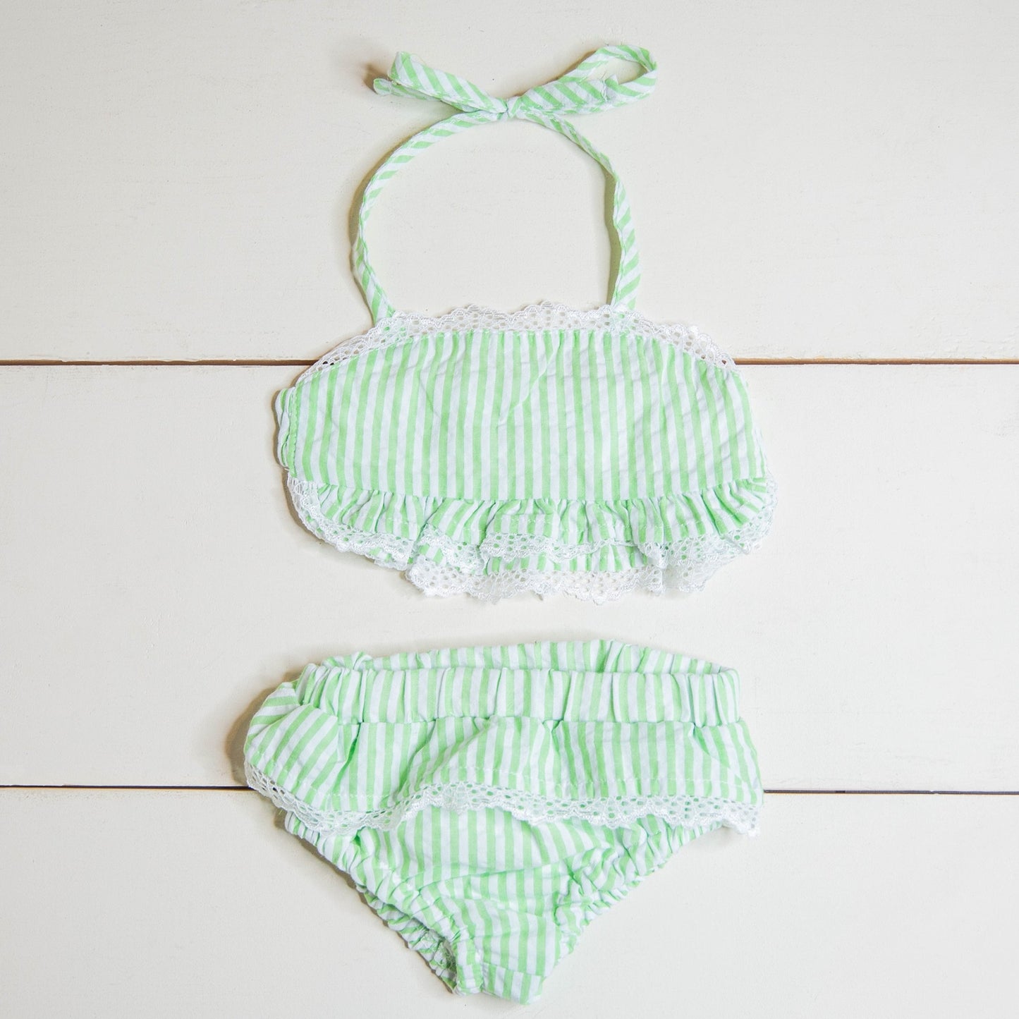 Girls Seersucker Swim two piece