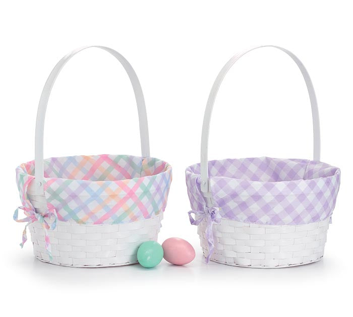 Bamboo Easter Basket Plaid