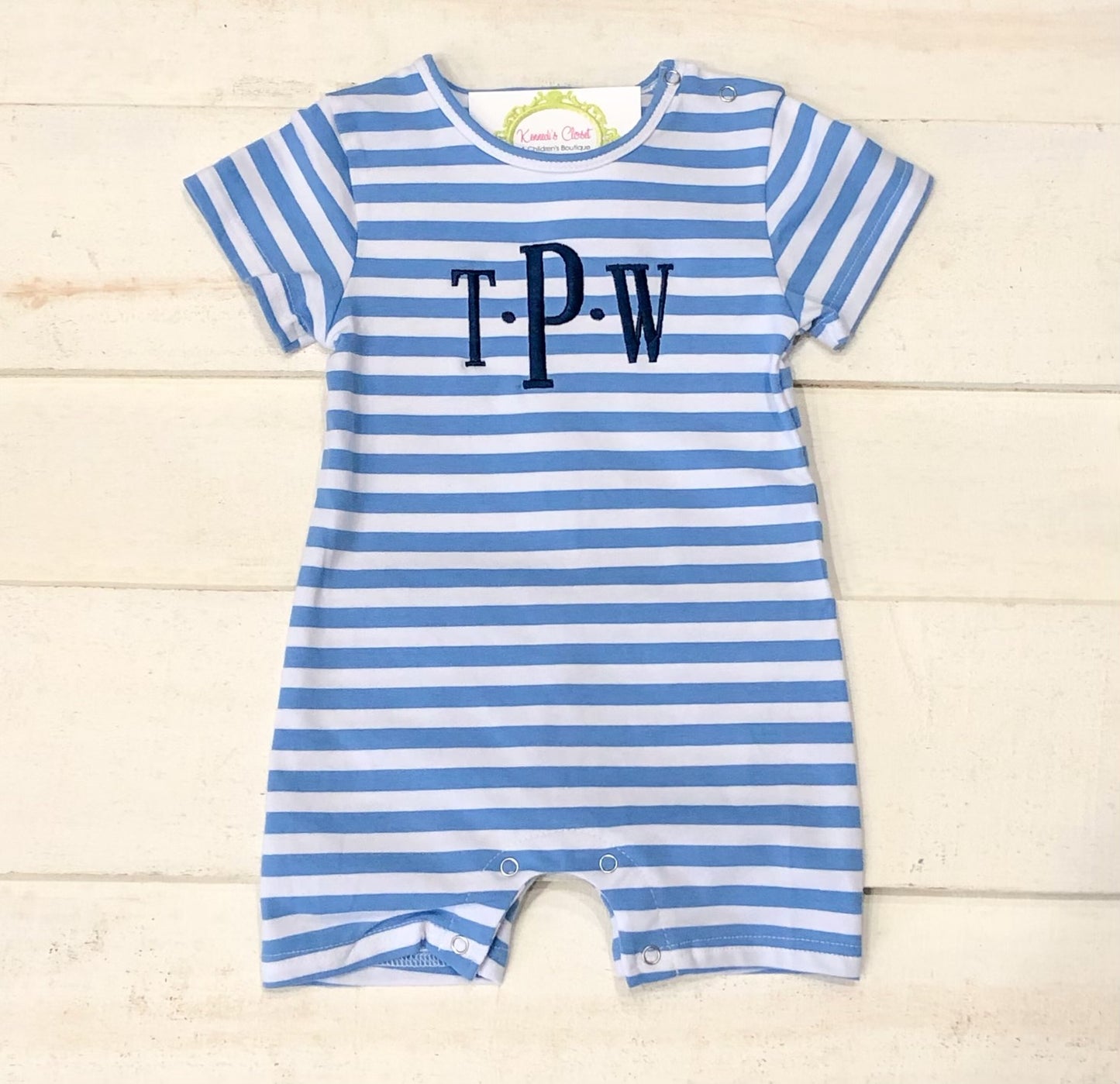 Blue Stripe Knit Shortall