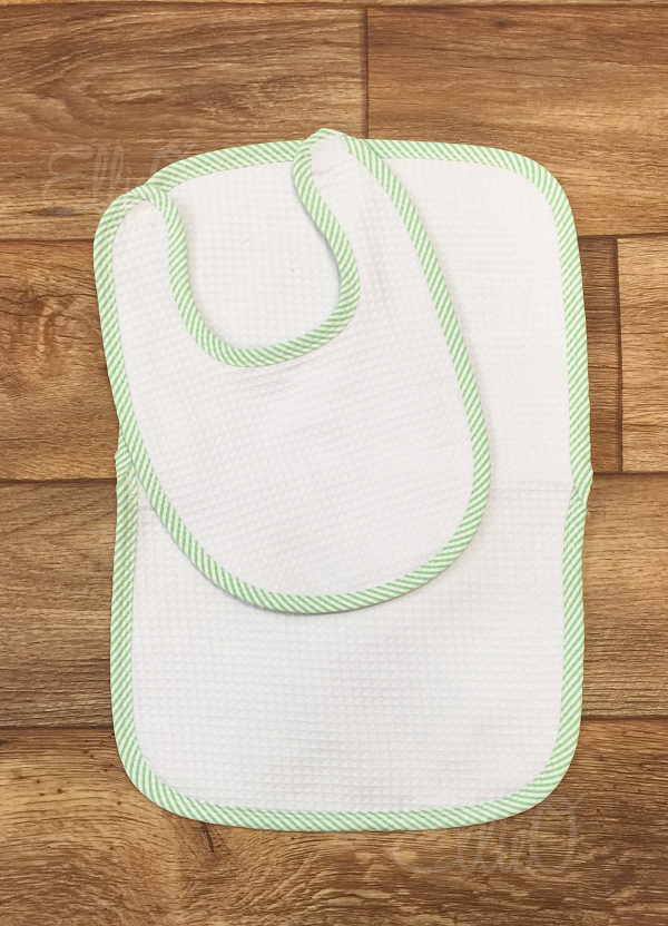 Seersucker Burp Cloth and Bib Set