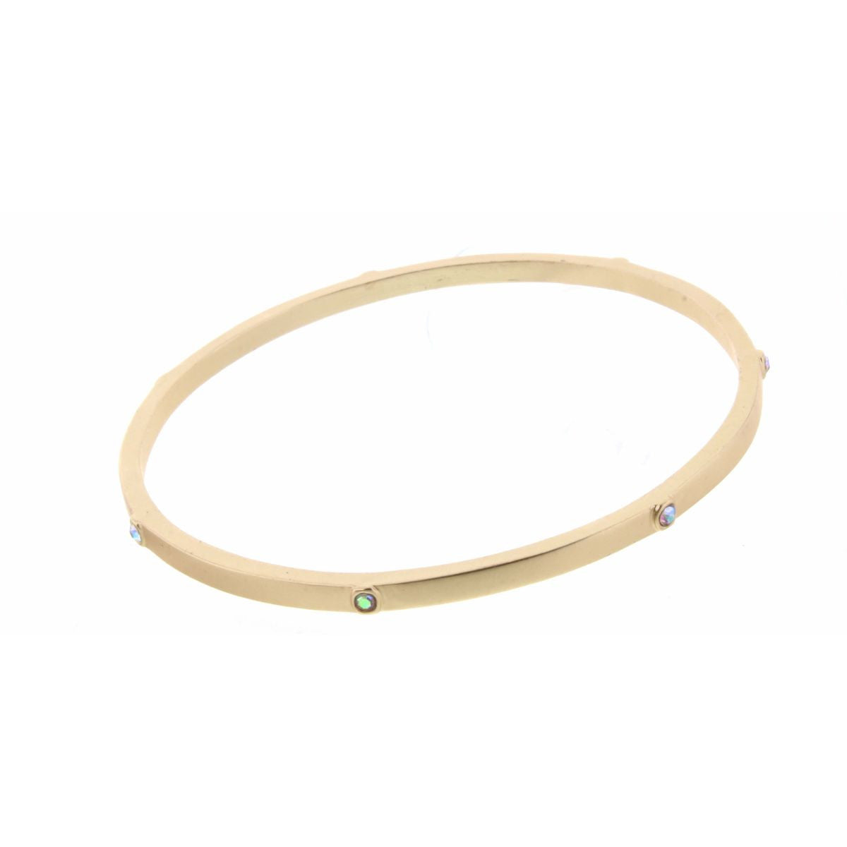 AB CLEAR ENCRUSTED GOLD BANGLE BRACELET