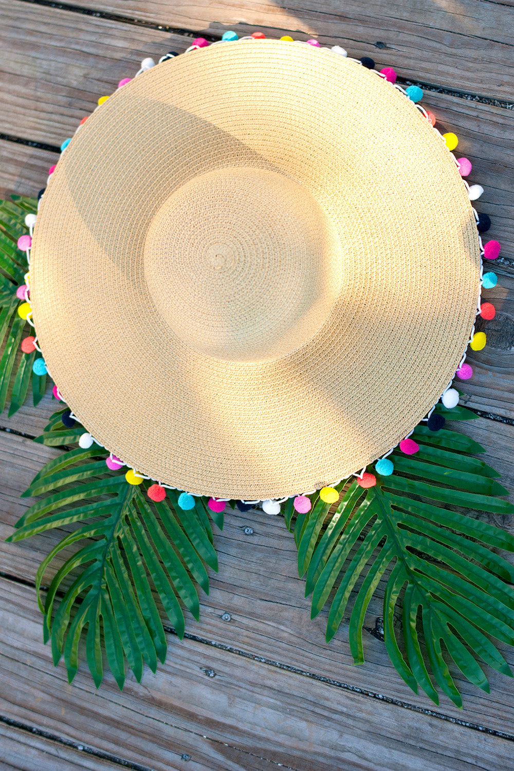 Ladies Pom Pom Floppy Hat