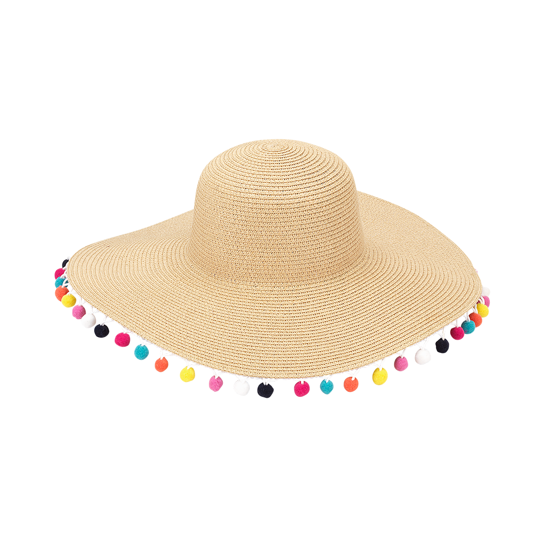 Ladies Pom Pom Floppy Hat