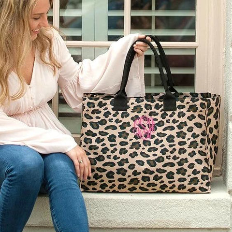 Large Leopard Tote with free Monogramming