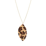 Animal Print Feather Necklace and Earrings