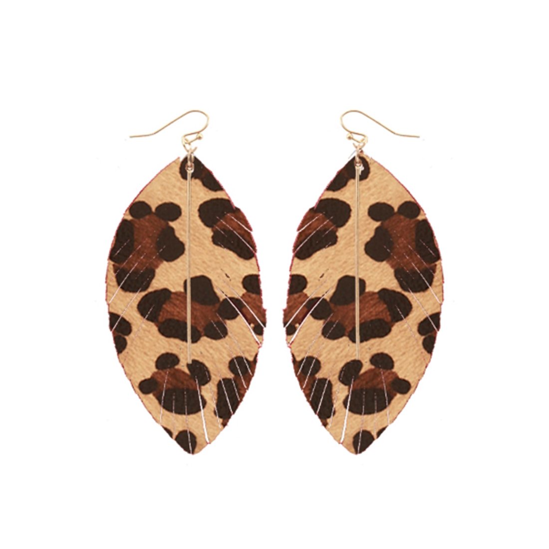 Animal Print Feather Necklace and Earrings