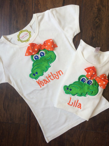 Alligator Shirt with Bow