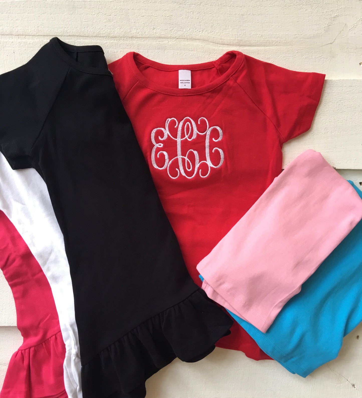 Girls monogrammed tunic