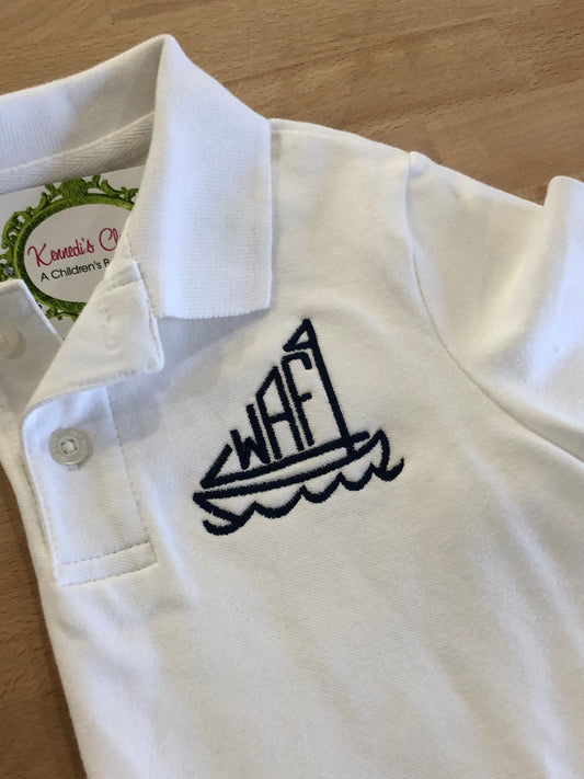 Sailboat Monogram Polo