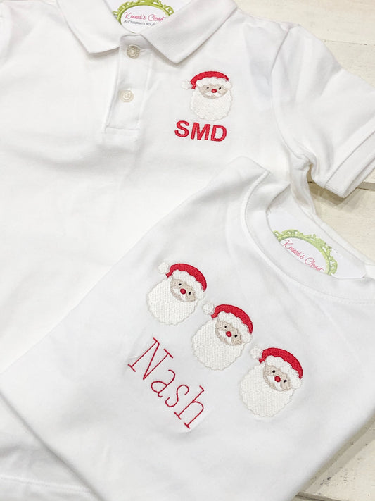 Santa Monogram Polo Trio