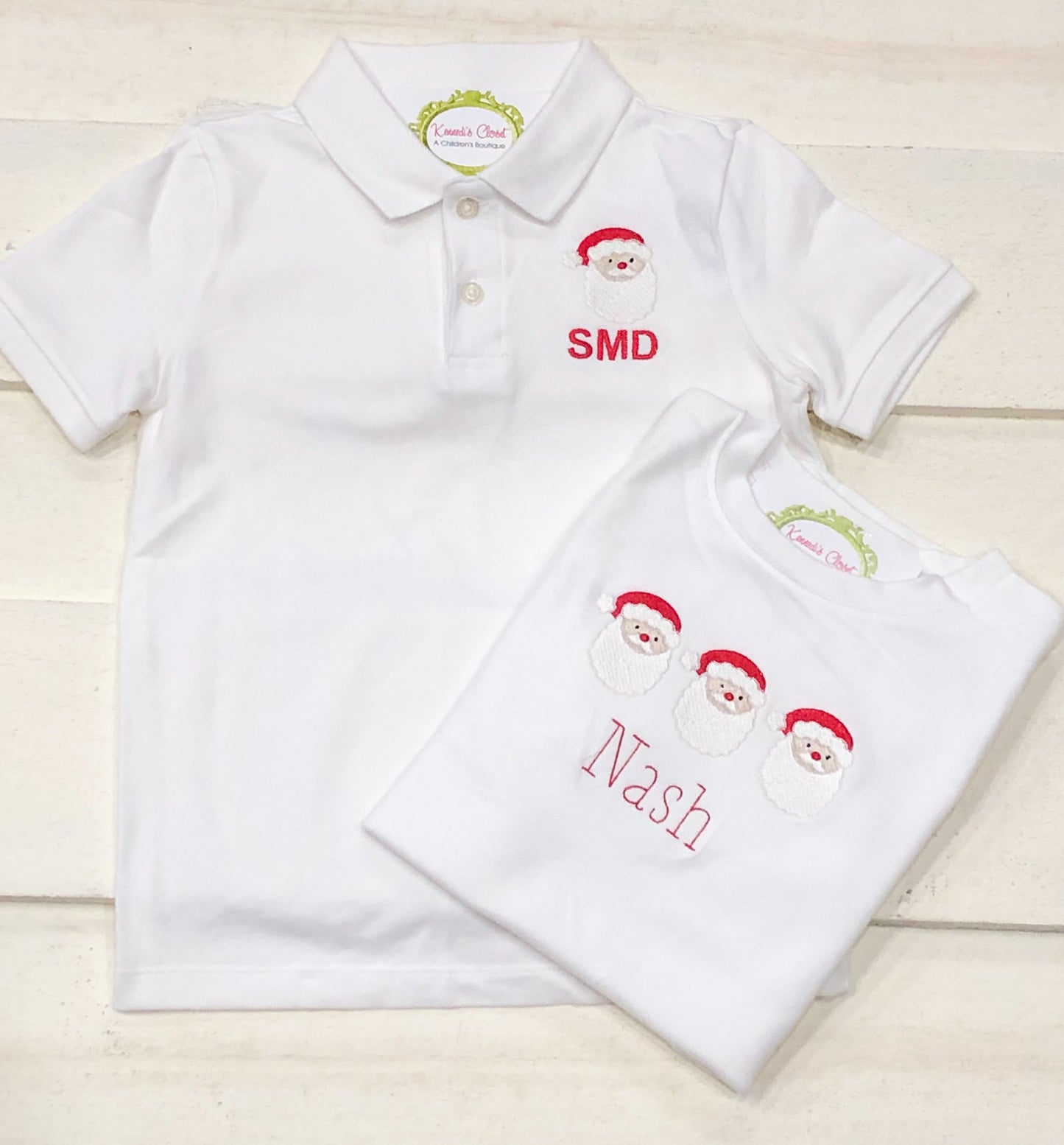 Santa Monogram Polo Trio