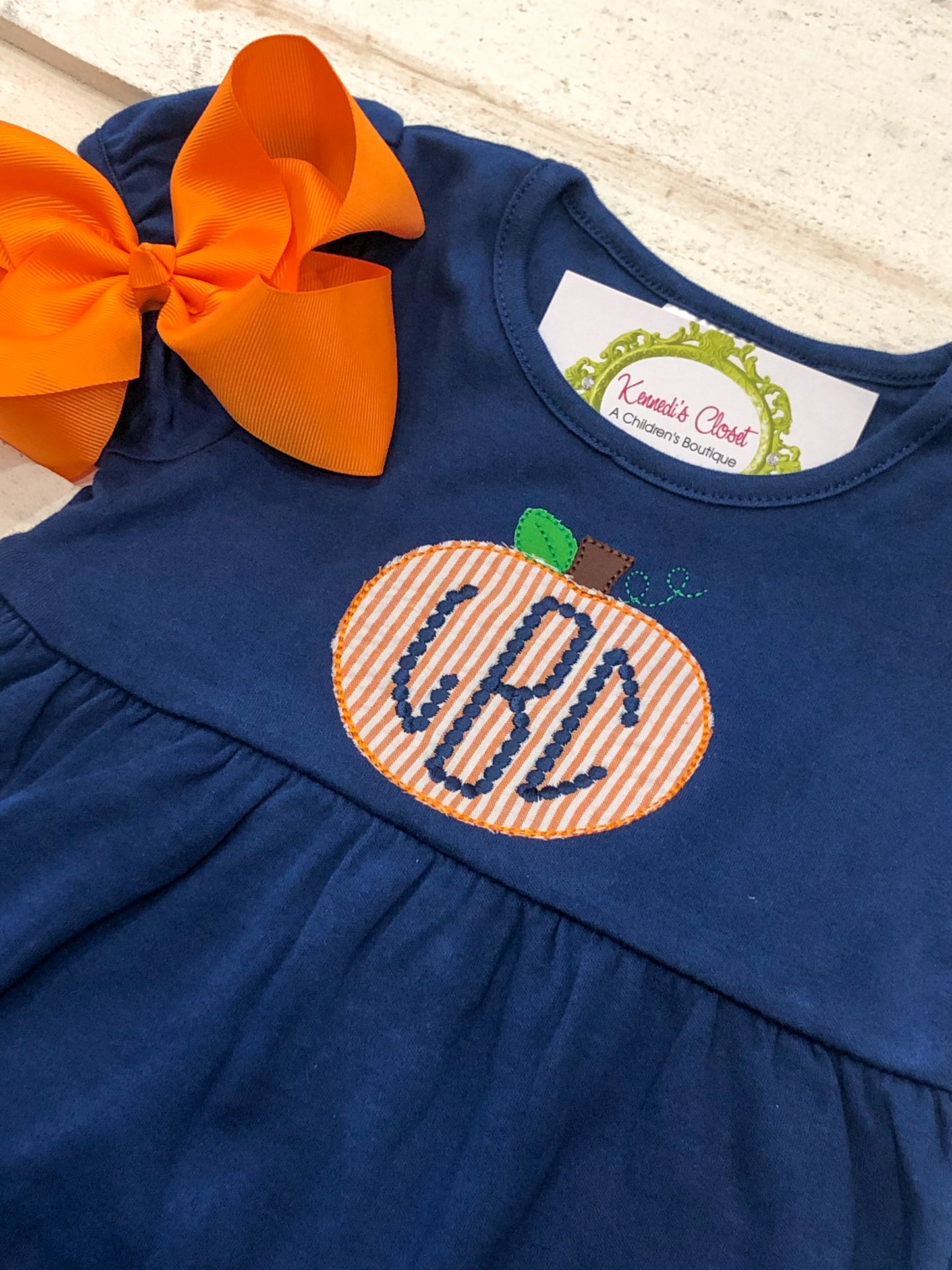 Pumpkin Seersucker Ruffle Dress