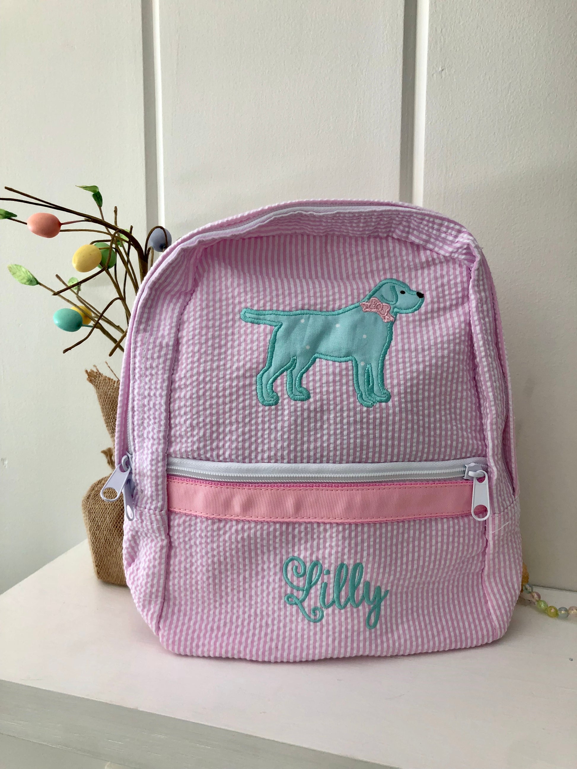 Southern Dog Seersucker Backpack – Kennedi's Closet