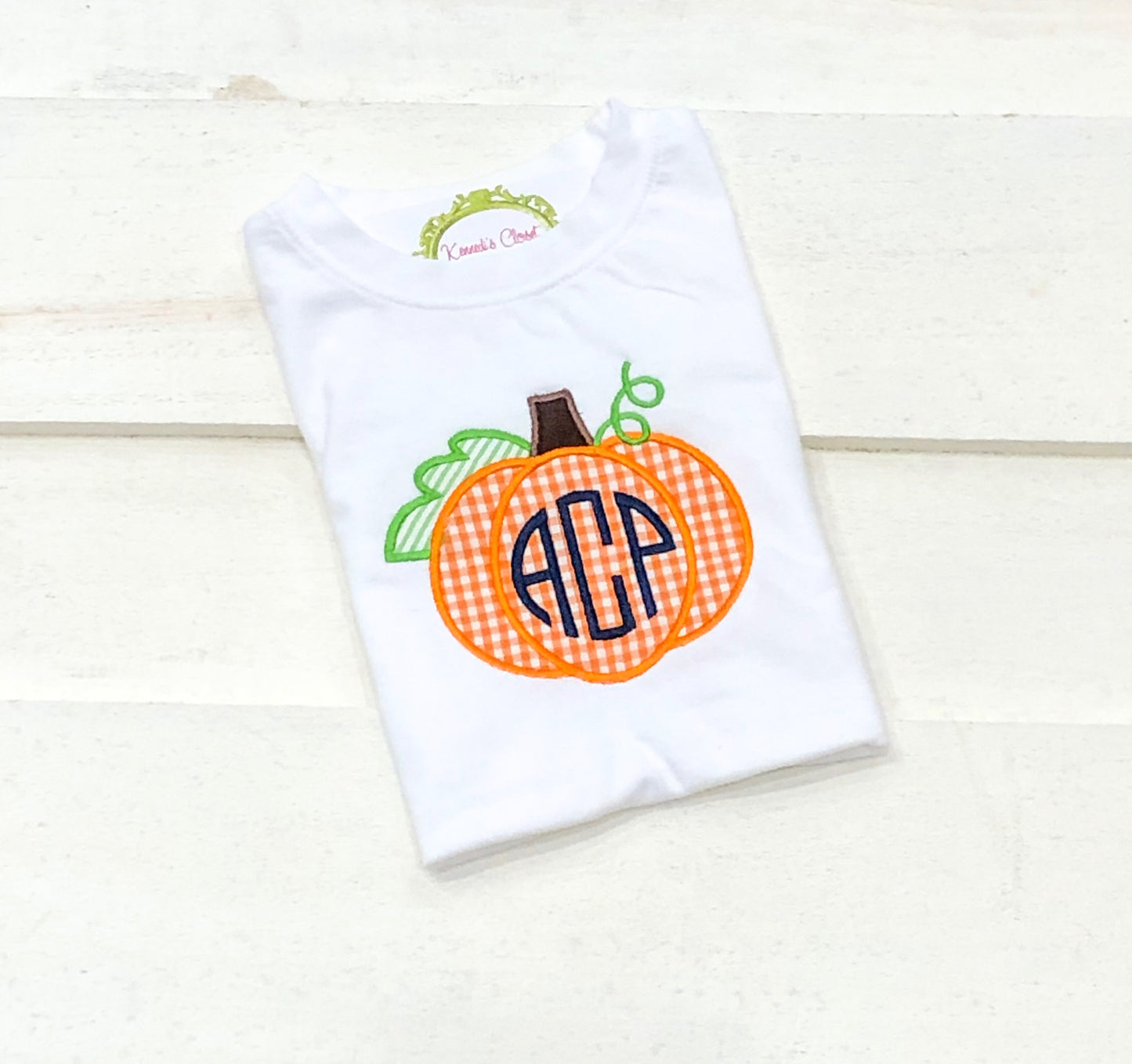 Gingham Pumpkin Monogram