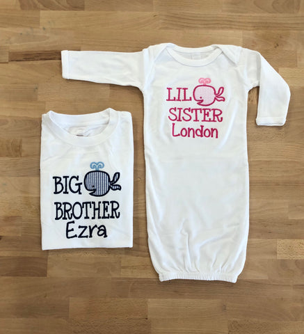 Big Brother/ Little Sister Whale Set