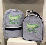 Alligator Seersucker Backpack