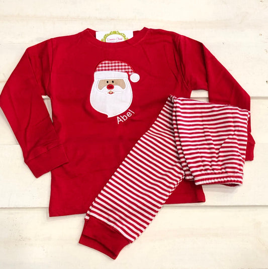 Santa Stripe Holiday Pajamas