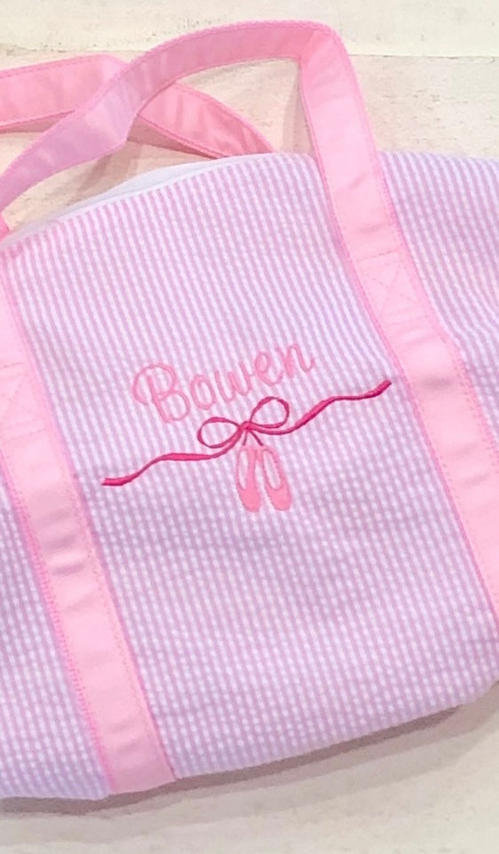 Ballet Bow Seersucker Dance Bag