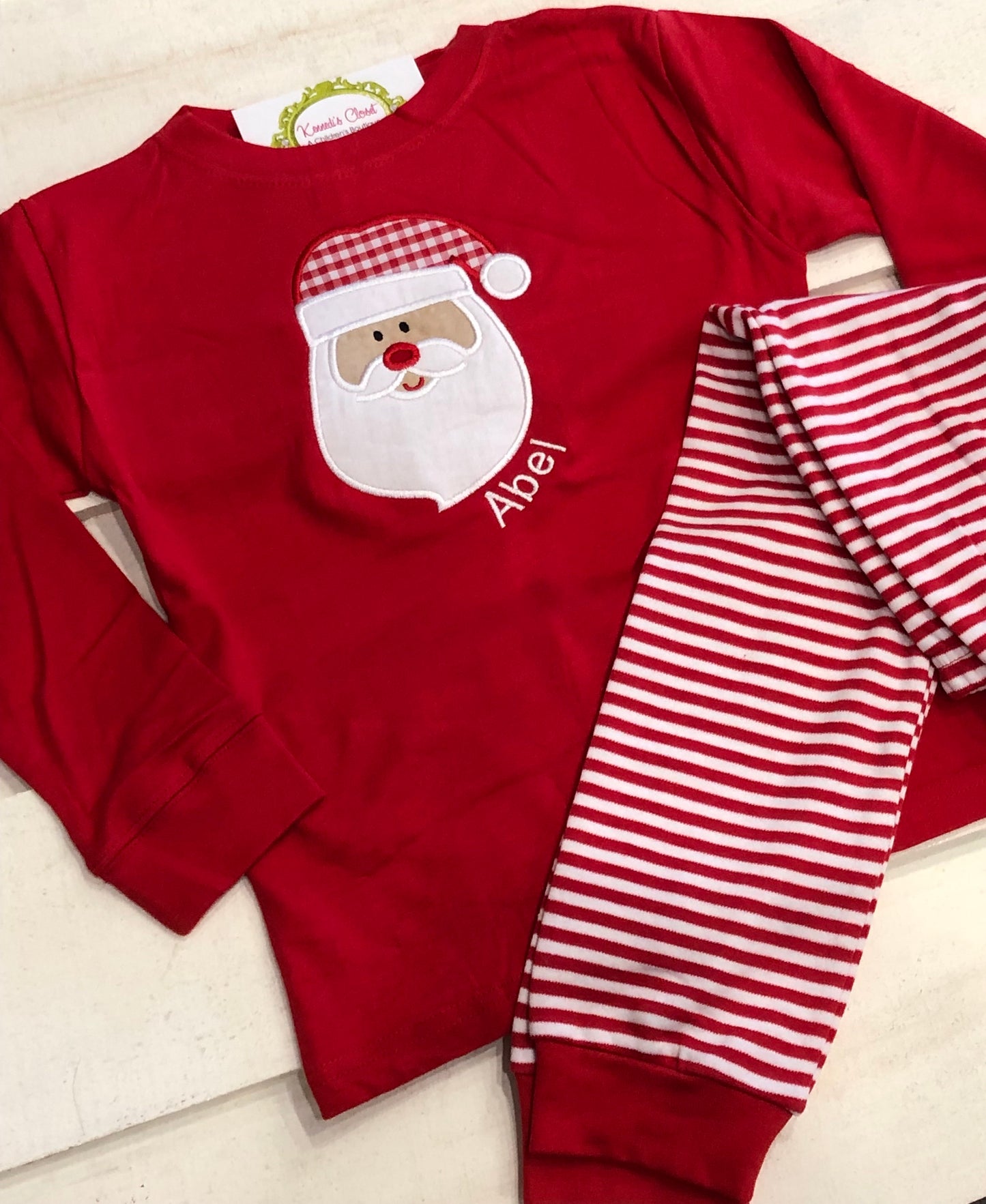 Santa Stripe Holiday Pajamas