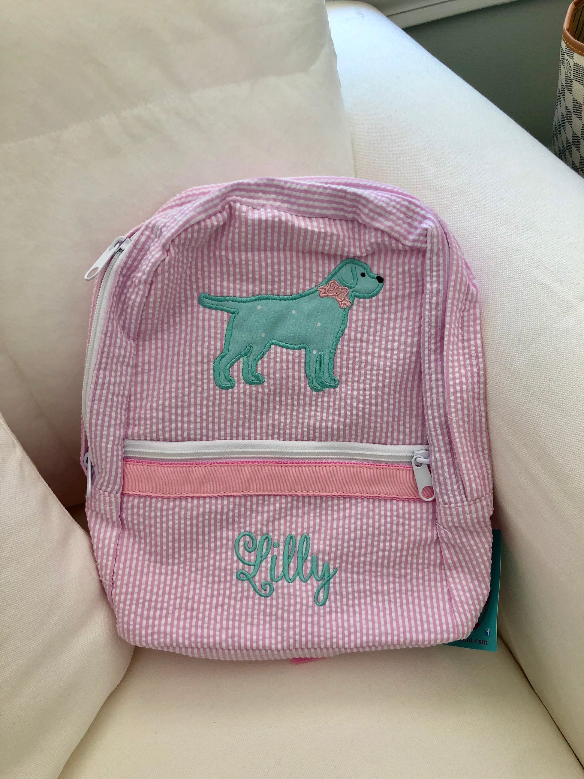 Southern Dog Seersucker Backpack – Kennedi's Closet