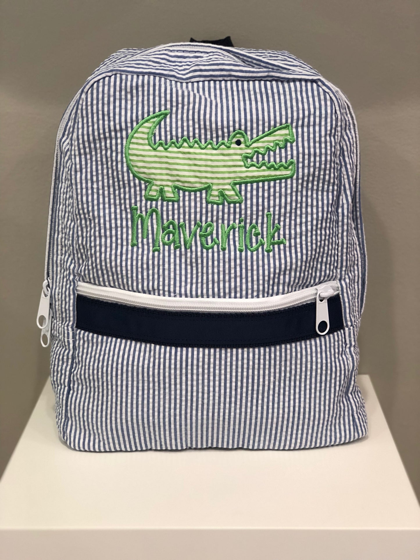 Alligator Seersucker Backpack