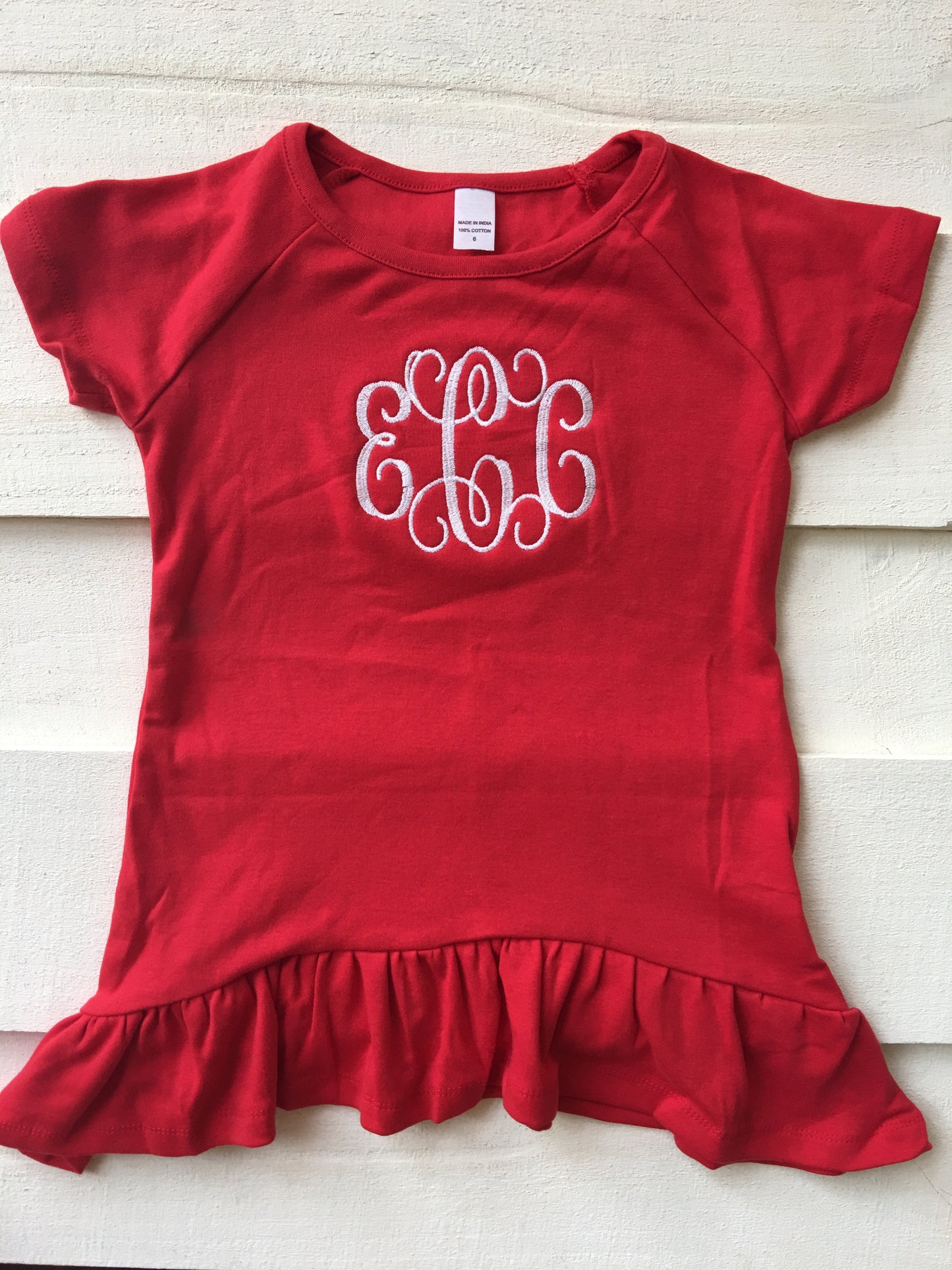 Girls monogrammed tunic